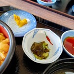 お宿 お食事処 鱗晃荘 - 漬け物とわかめの酢の物