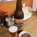 Izakaya Sango Shou - 瓶ビール（サントリー・ザ・モルツ）※銘柄指定，お通し