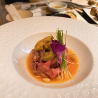 飛騨牛一頭家 馬喰一代 名古屋WEST - ユッケうに乗せ(絶品)笑