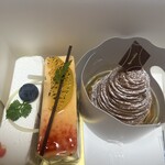 パティスリー タケモト - 料理写真:左から…レアチーズ、オランジュショコラ、モンブラン♪