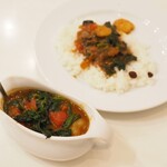 インド式 チャオカリー - エビトマトほうれん草Curry