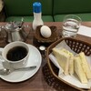 モト - 料理写真:「ホットコーヒー」と「B ハムトースト」