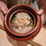 Kappou Shisei - 
                        ・食事～鱧と万願寺唐辛子の炊き込みご飯
                        （大葉　葱　茗荷　胡麻　新生姜