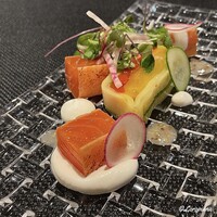 DADA - 夏野菜のプレッセと八幡平サーモンのサラダ仕立 フロマージュブランのソース