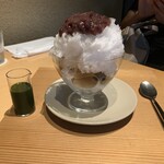 小田垣豆堂 - 抹茶と大納言小豆のかき氷