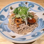 つけ蕎麦 恵比寿初代 - 茄子と辛肉みそのぶっかけ