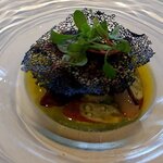 リストランテKubotsu - 九州産鮮魚　佐々木さんの自然薯と鍛治さんのオクラのタルタル（2023.7）