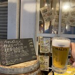 大衆イタリアン酒場 ばくりこ - ハッピーアワー乾杯ビール