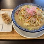 Jige Monchampon - 白ちゃんぽん 野菜増と一口餃子4個セット