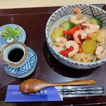 Gannendou - ゴロゴロ野菜とたっぷり小エビのぶっかけ蕎麦