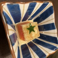 人形町今半 名古屋ミッドランドスクエア店 - 小鉢の素麺。下の赤い部分はトマトでした。