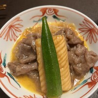 人形町今半 名古屋ミッドランドスクエア店 - 夏なのでオクラ