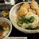 讃岐うどん 白庵 - じゃこ飯と生醤油とり天