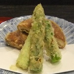 天ぷら わかやま - 2013年8月　アスパラ、椎茸
