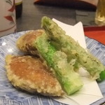天ぷら わかやま - 2013年8月　アスパラ、椎茸