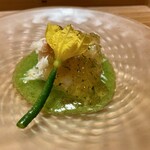 あさば - 毛蟹 叩きオクラ 生姜酢