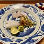 あさば - 鯵夏野菜和え 地魚炙り 烏賊