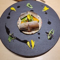 鮨 かぐら - 鰯と夏野菜のサラダ 蟹と豆乳ディップ