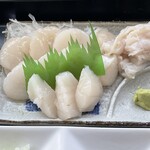 正立食堂 - ホタテ刺身定食の刺身