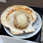 正立食堂 - ホタテ刺身定食のホタテ焼き