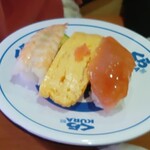 無添くら寿司 - シャリタツにぎりヘイラッシャにぎり オリジナルシート付き (税込)230円(2023.08.31)