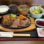 肉の松山 - 和牛Ａ５ロースサイコロステーキ&和牛ハンバーグ。