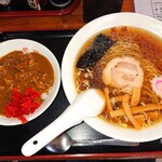 萬福 - 料理写真:ラーメンセット(半カレー)