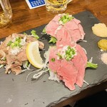 やきとん えん家 - おススメ肉刺し3種盛り