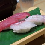 葵 - まぐろと鯛のにぎり