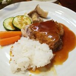 キッチン ブルー グローブ - 直ぐ様、ご飯を乗せます