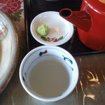 うずら庵 - そば湯。濃い造作。