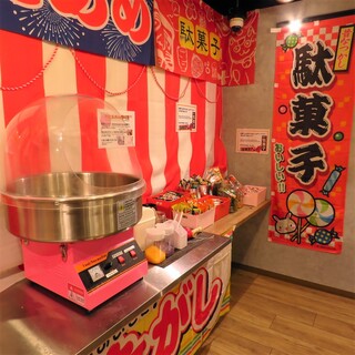 Popular fun corner♪ Sweets, cotton candy, shaved Shaved ice, etc...