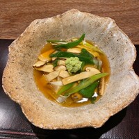 割烹 隆 - スジアラ 早松茸 九条ネギ