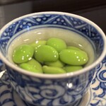 割烹 新多久 - なんと枝豆を煮た煮汁と共に！然し旨味が増して美味！