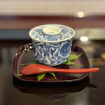 割烹 新多久 - 焼き茄子の冷やし茶碗蒸し