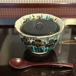 割烹 新多久 - 鮑の飯蒸し