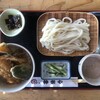 神楽や - 胡麻ダレうどん750円　穴子天丼500円