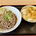 都そば - ミニかき揚げ丼セット（冷・蕎麦）　530円