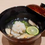 すし道 冨座 - 鱧と松茸のお椀