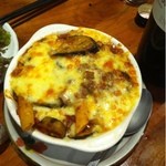 びっくりうどん - <2013/09>ナスのミートソースチーズ焼き（350円）そりゃあ旨い。