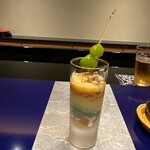 野嵯和 - とうもろこし葛　オクラ　雲丹　新銀杏の素揚げ