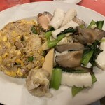 蓬莱閣 - チャ－ハンセット　イカと青梗菜の炒め