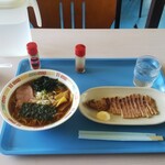 Oshokujidokoro Yanagiya - ラーメンと、いかの一夜漬け(500円＋450円)