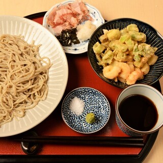 Soba Takeyama - 【ランチ】小海老バラ天と辛味大根おろしぶっかけ