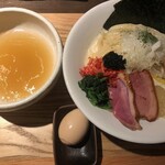 鴨出汁中華蕎麦 麺屋yoshiki - 鴨出汁手揉み昆布水つけ蕎麦（塩）