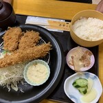 Hamaya Shokudou - 大海老ひれ2枚定食1500円