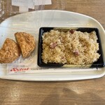 原信 エクスプレスマーケット - 料理写真:醬油赤飯（税込み３６０円）と北海道男爵コロッケ（１１０円）