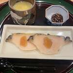 日本料理 一会 - ・トウモロコシの擦り流し
      ・蒸しアワビ
      ・蕎麦味噌