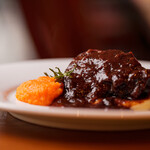 Domestic beef cheek stewed in red wine