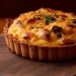 Freshly baked souffle quiche